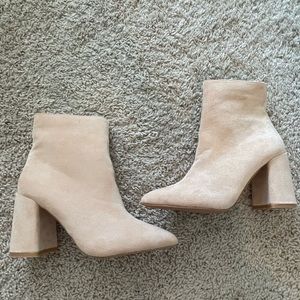 Tan suede booties